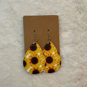 Sunflower Wooden Earrings